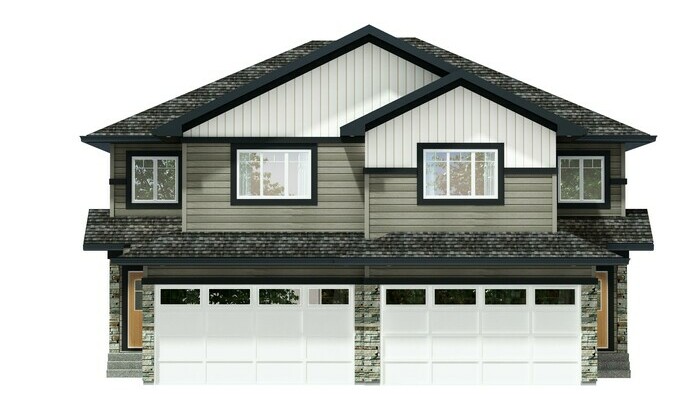Rendering of the Dawson showhome by New Era Luxury Homes in the community of Woodbend in Leduc, Alberta.