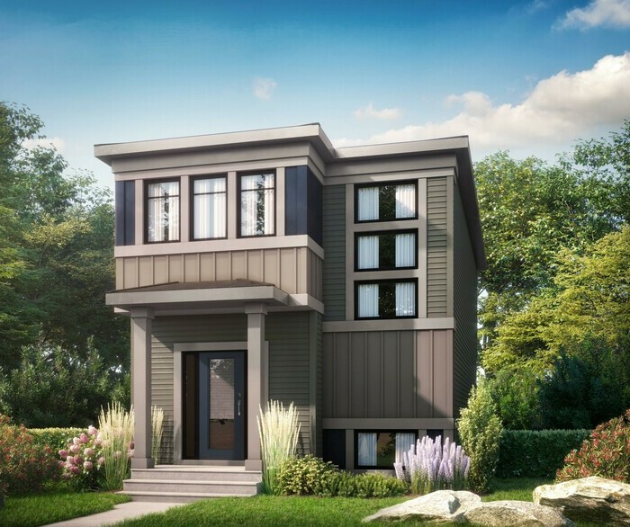 Rendering of the Sasha P quick possession by Bedrock Homes in the community of Woodbend in Leduc, Alberta.
